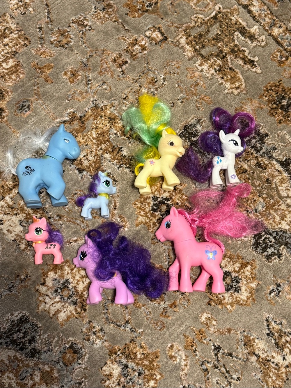 My Little Pony Assorted Blue, Pink, Purple, Yellow & Green Mane Figures